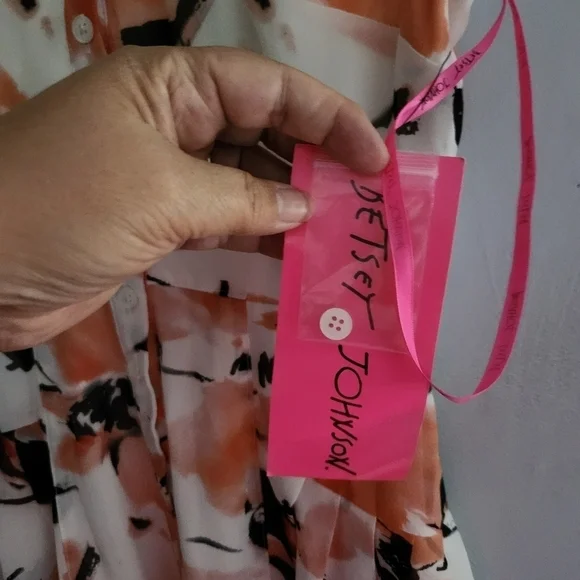 New BETSEY JOHNSON Floral shirt Dress Chiffon Size 2 - Picture 5 of 7